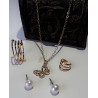 SET DE CADENA MARIPOSA+ANILLO+ARETES