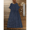 VESTIDO AZUL MARINO CON CÍRCULOS BLANCOS